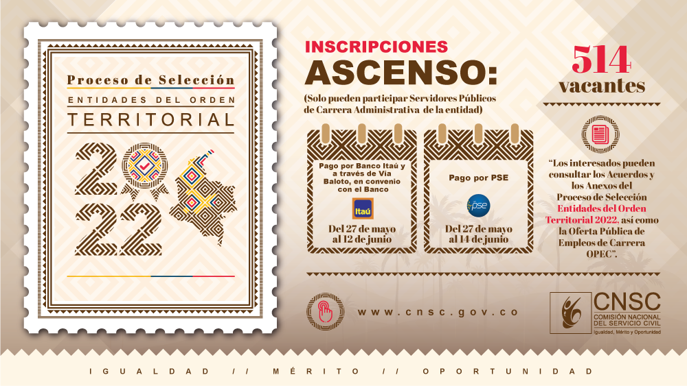 Banner inscripciones convocatorias de ascenso